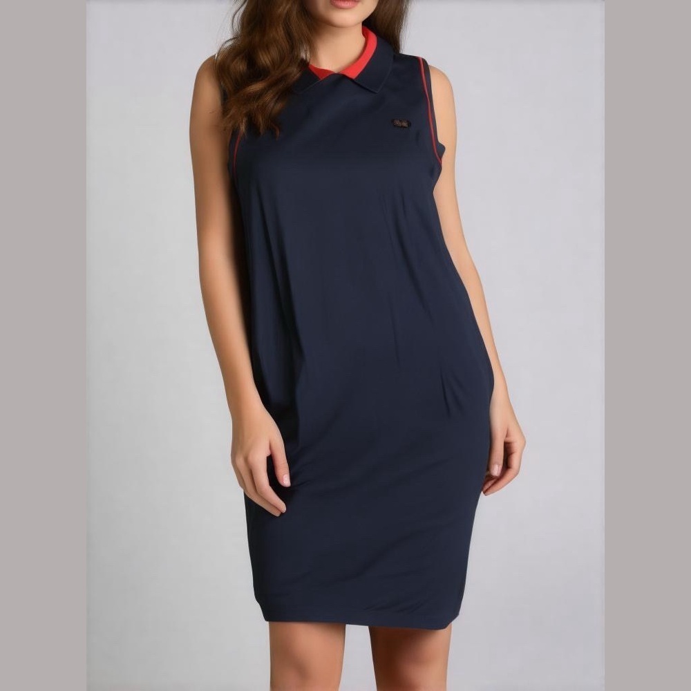 Lactose - Y2K Sleeveless midi length polo dress